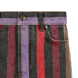 Versace Striped Denim Skirt