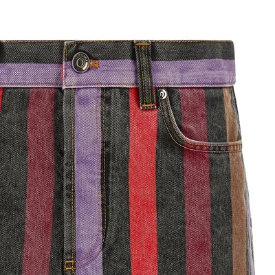 Versace Striped Denim Skirt