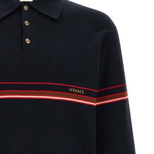Versace Inlaid Striped Polo Shirt