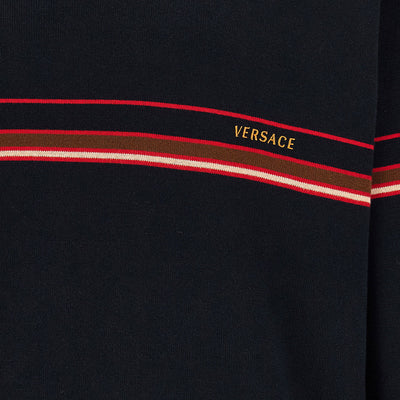 Versace Inlaid Striped Polo Shirt