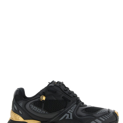 Versace Mesh And Leather Sneakers