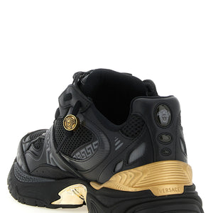 Versace Mesh And Leather Sneakers