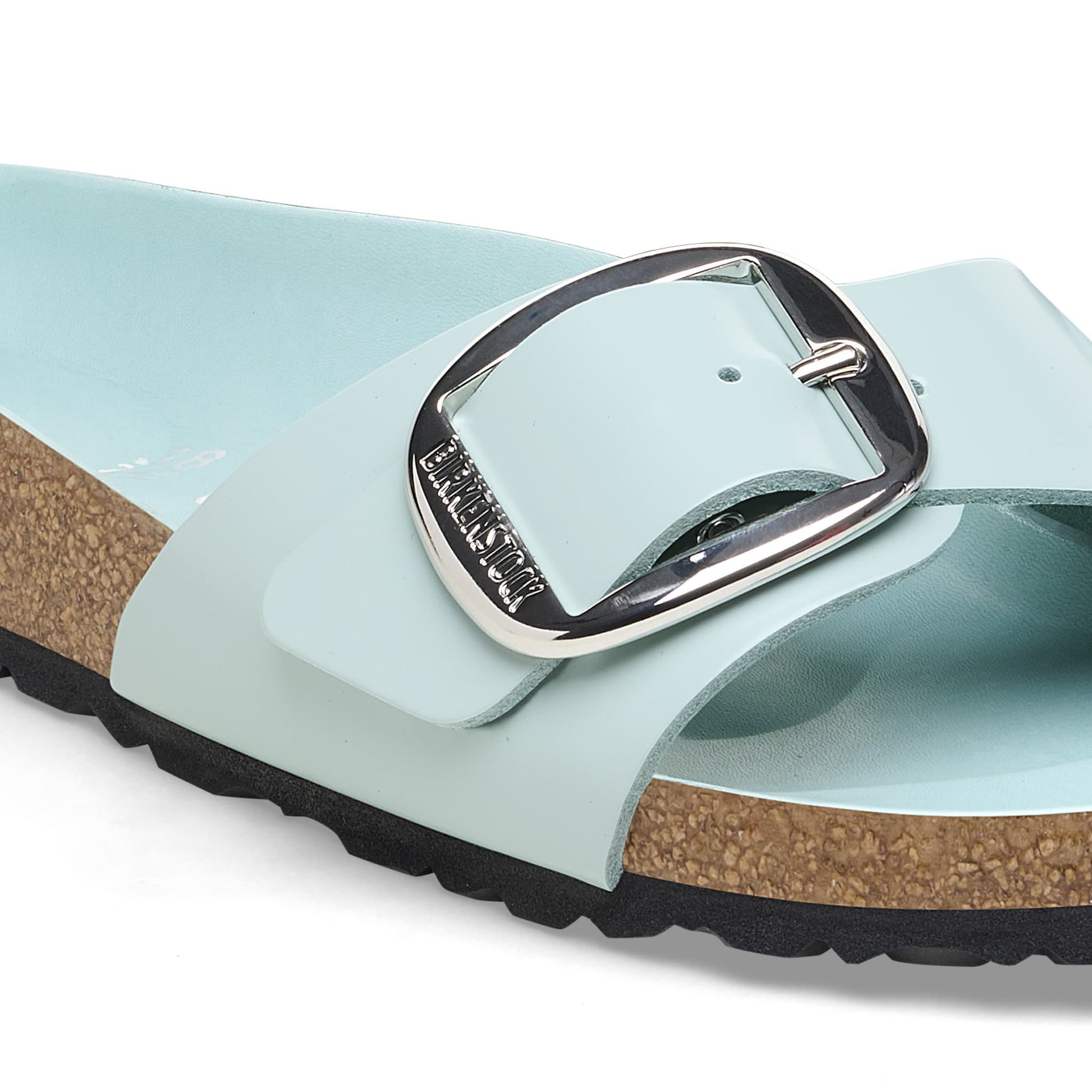 Madrid Big Buckle Natural Leather Patent