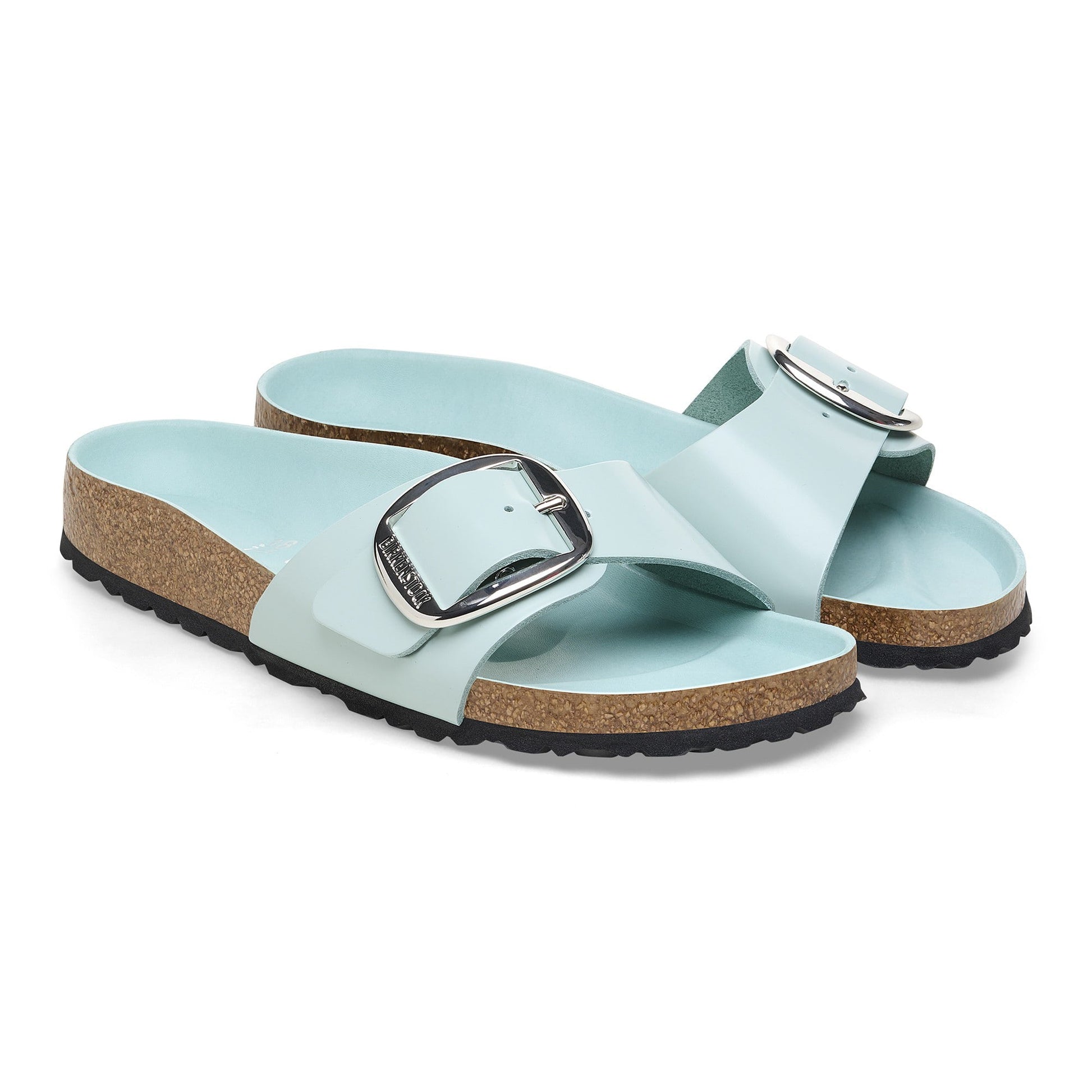 Madrid Big Buckle Natural Leather Patent