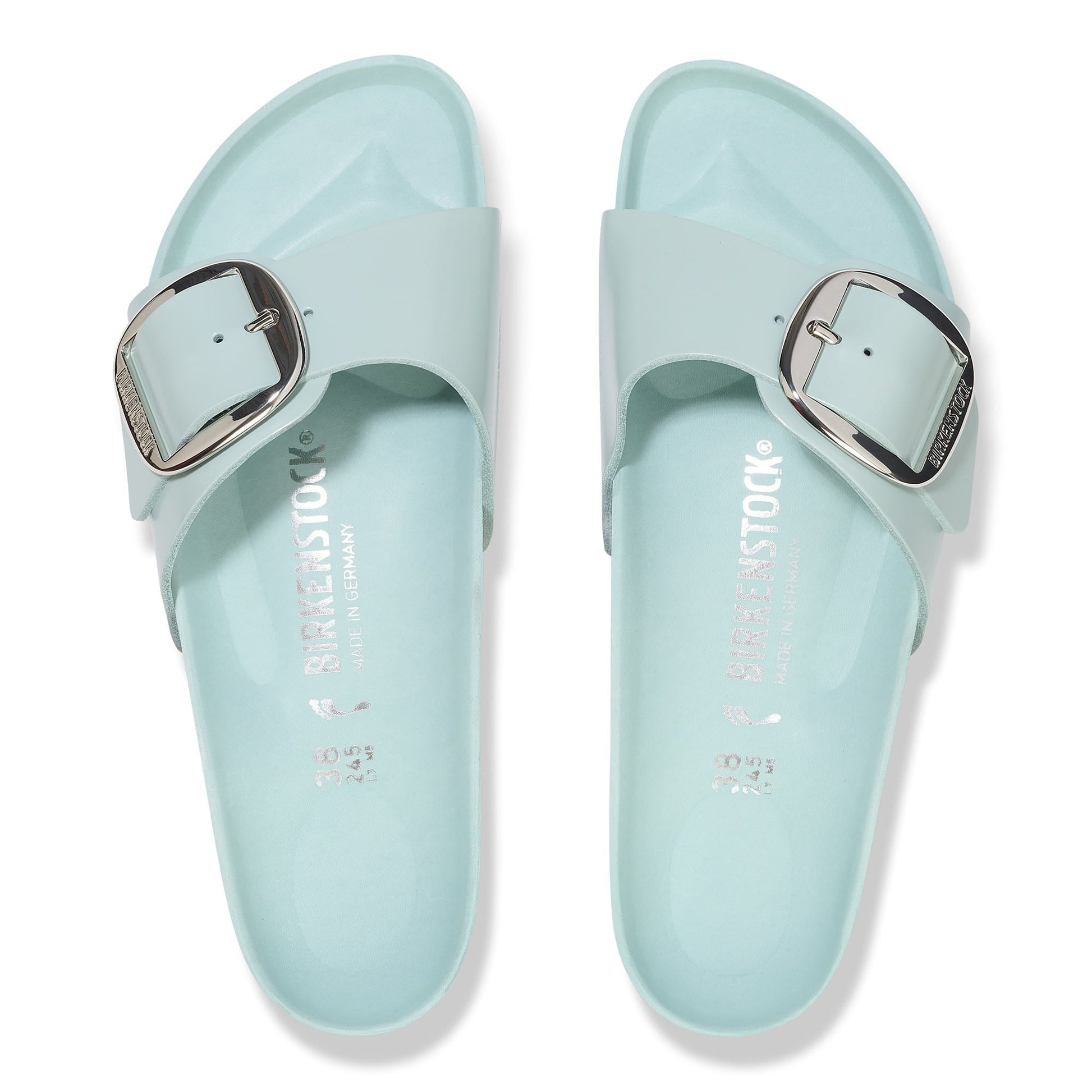 Madrid Big Buckle Natural Leather Patent