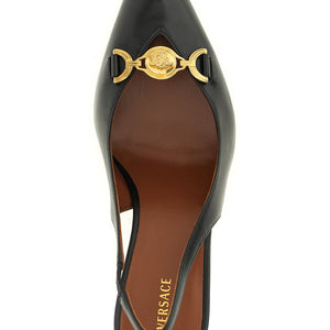 Versace La Medusa Leather Slingbacks