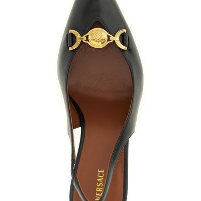 Versace La Medusa Leather Slingbacks