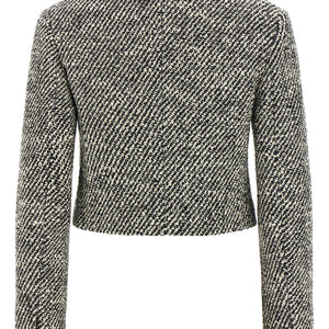 Versace Bouclé Wool Blend Blouson Jacket