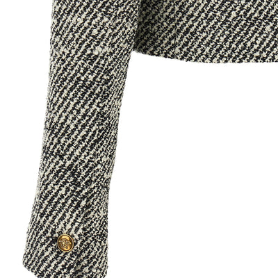 Versace Bouclé Wool Blend Blouson Jacket