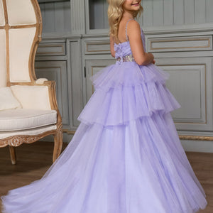Girl's Sleeveless Layered Gown by Rachel Allan 10272