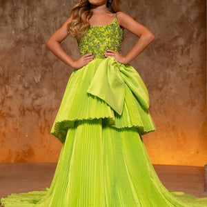 Girl's Taffeta Sleeveless Gown by Rachel Allan 10274