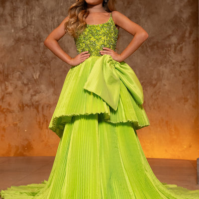 Girl's Taffeta Sleeveless Gown by Rachel Allan 10274