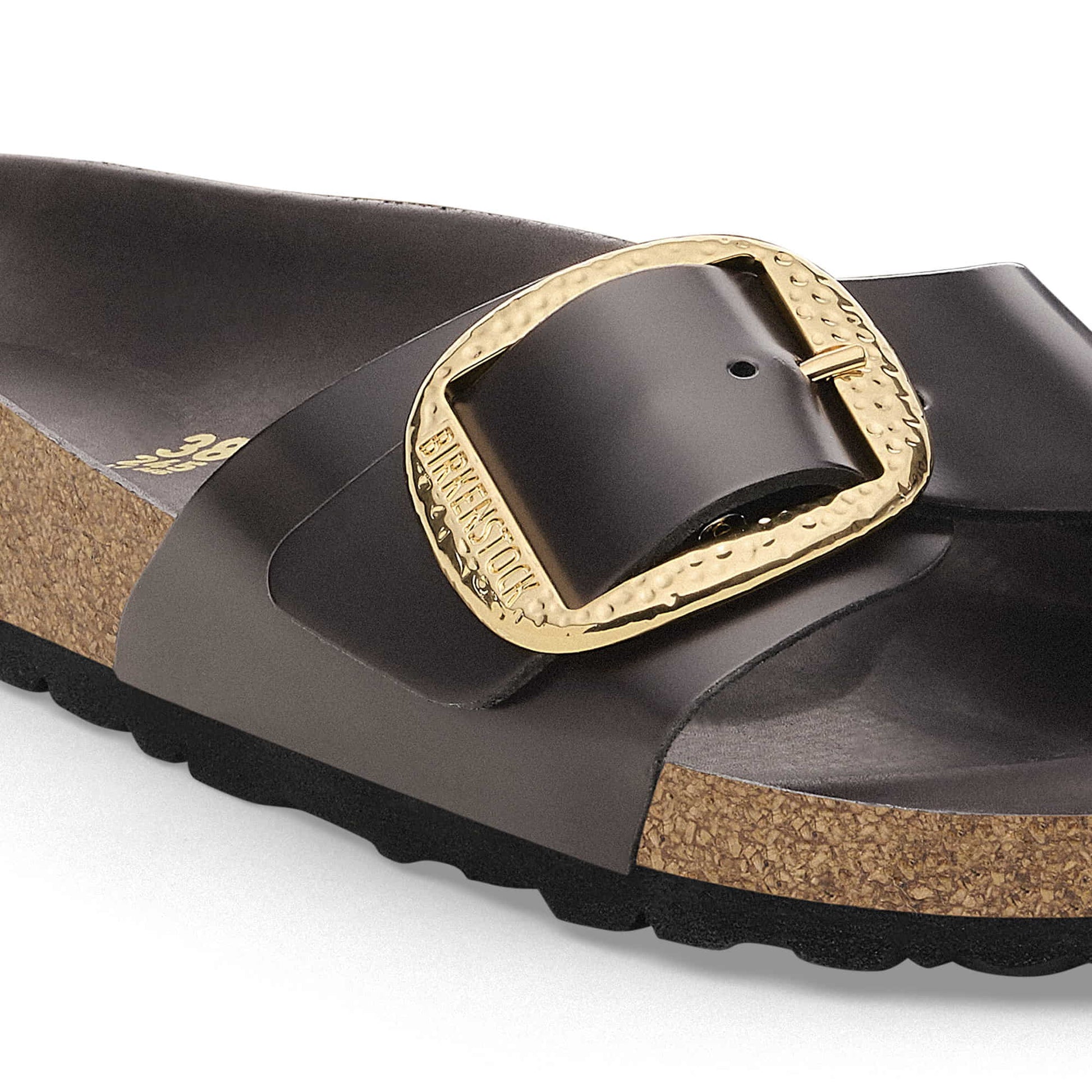 Madrid Big Buckle Natural Leather Patent