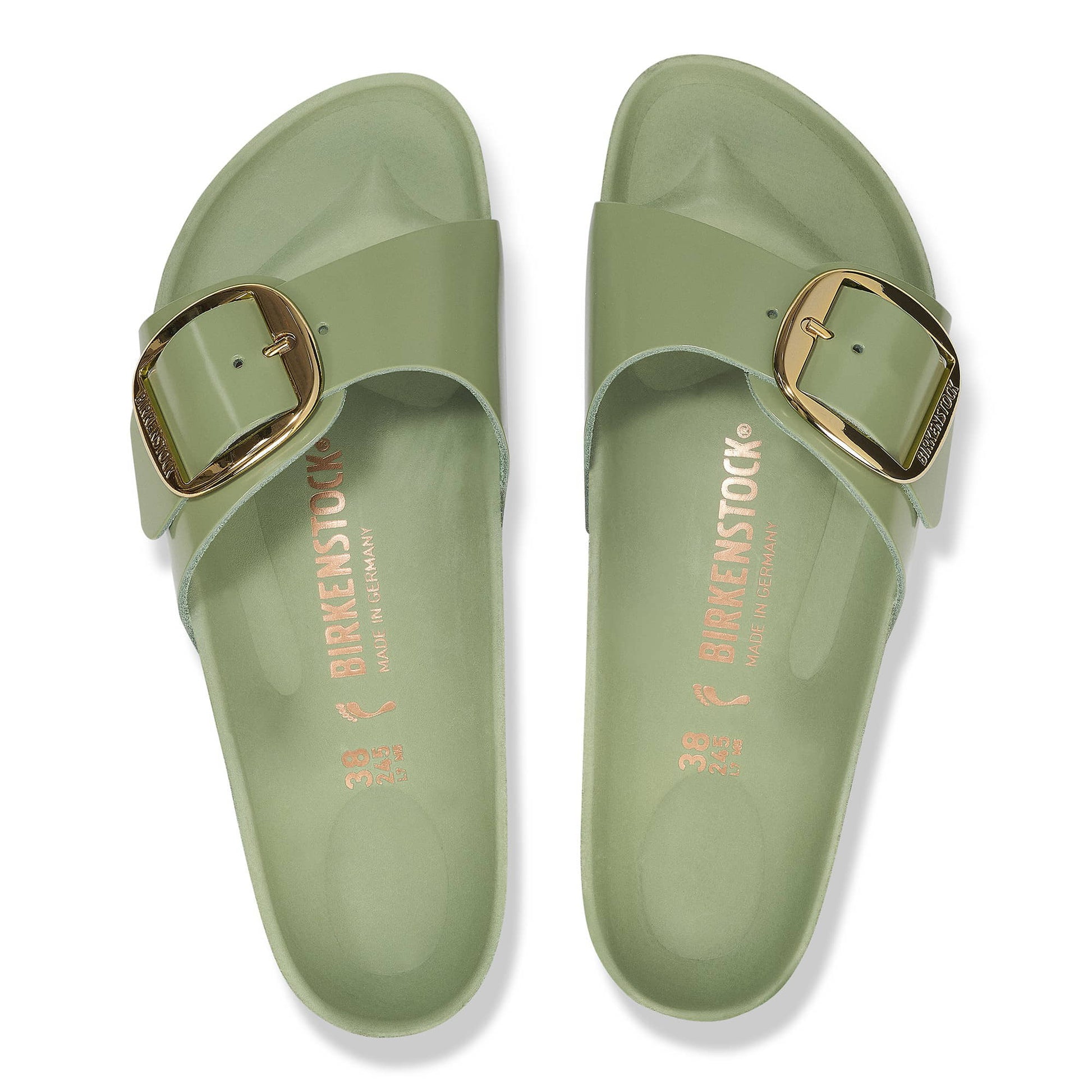 Madrid Big Buckle Natural Leather Patent