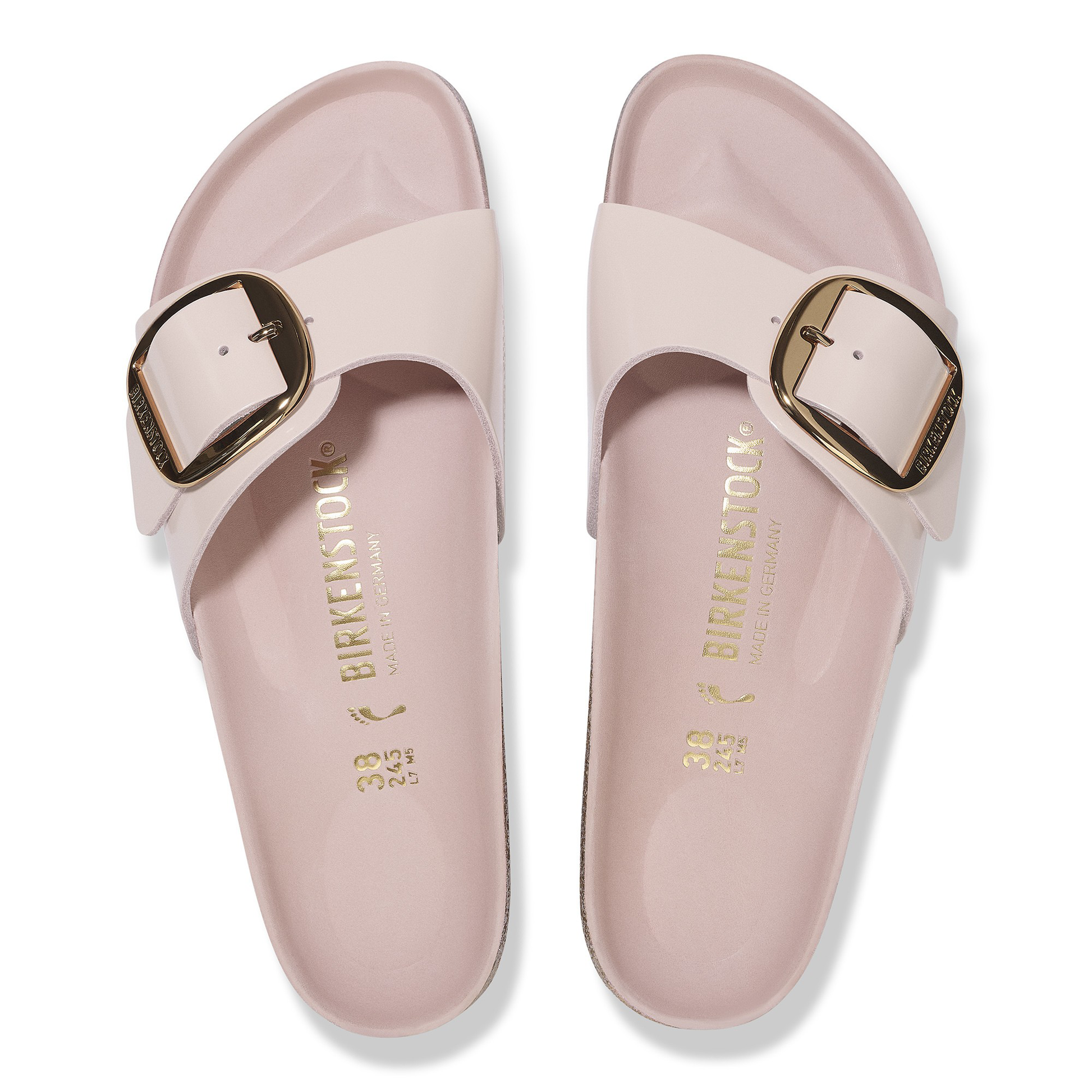 Madrid Big Buckle Natural Leather Patent