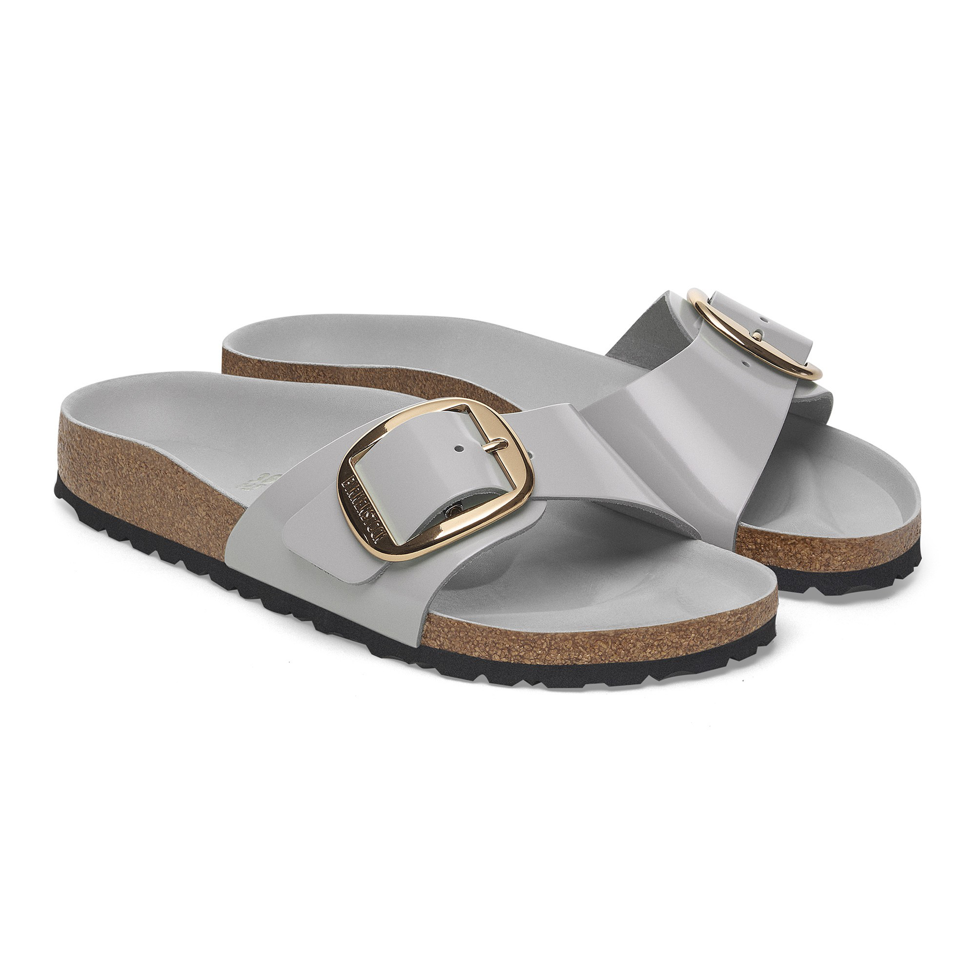 Madrid Big Buckle Natural Leather Patent