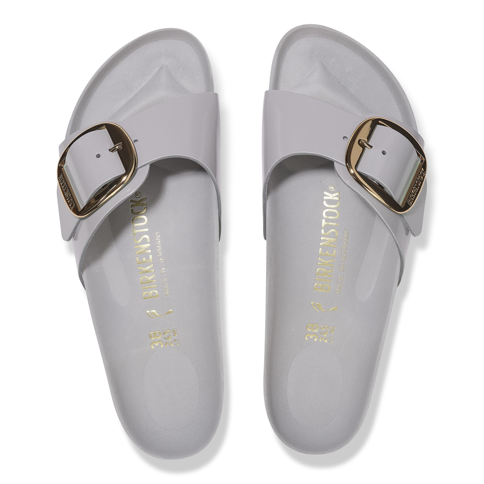 Madrid Big Buckle Natural Leather Patent