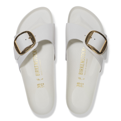 Madrid Big Buckle Natural Leather Patent