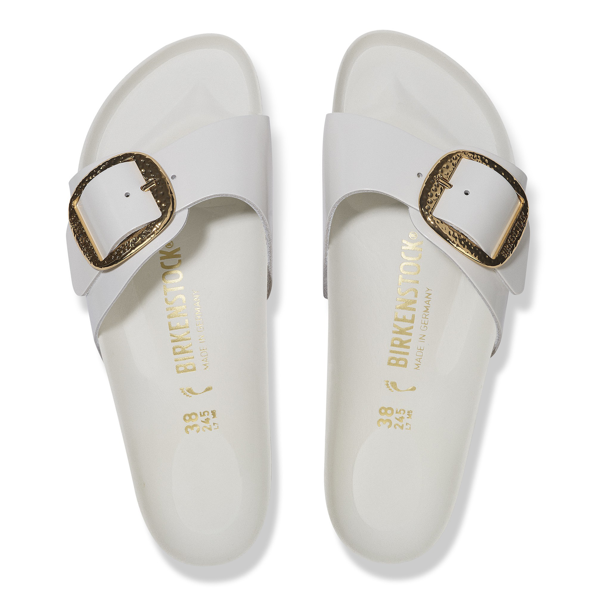 Madrid Big Buckle Natural Leather Patent