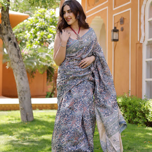 Mayuri Handblock Chanderi Saree