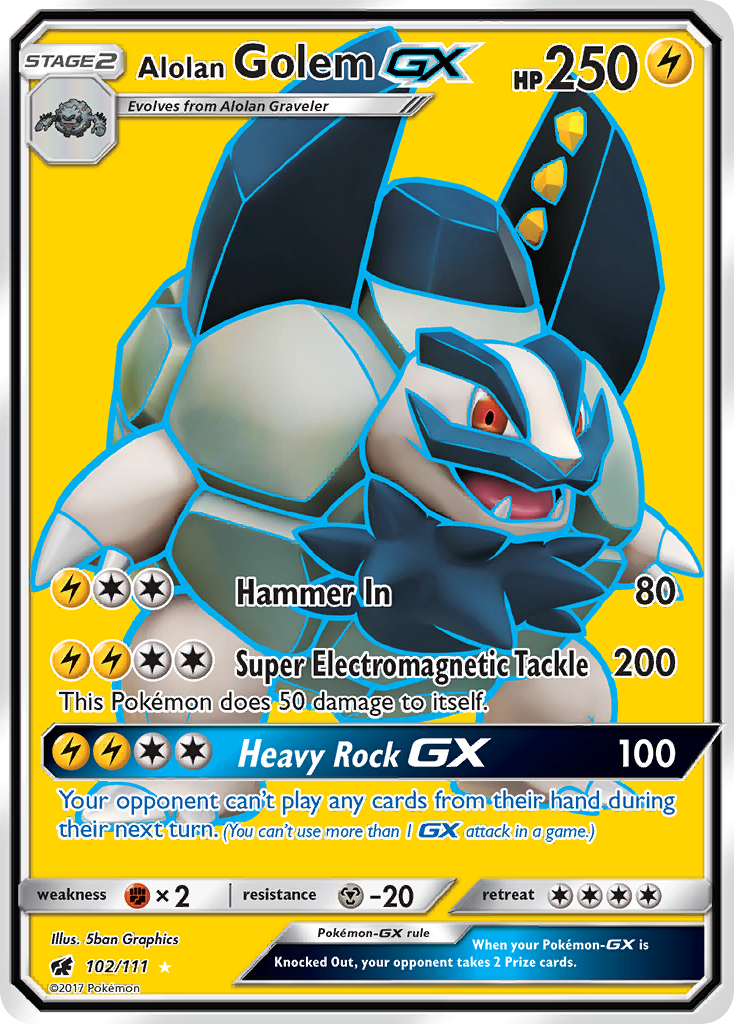 Alolan Golem-GX - 102/111 - Rare Ultra