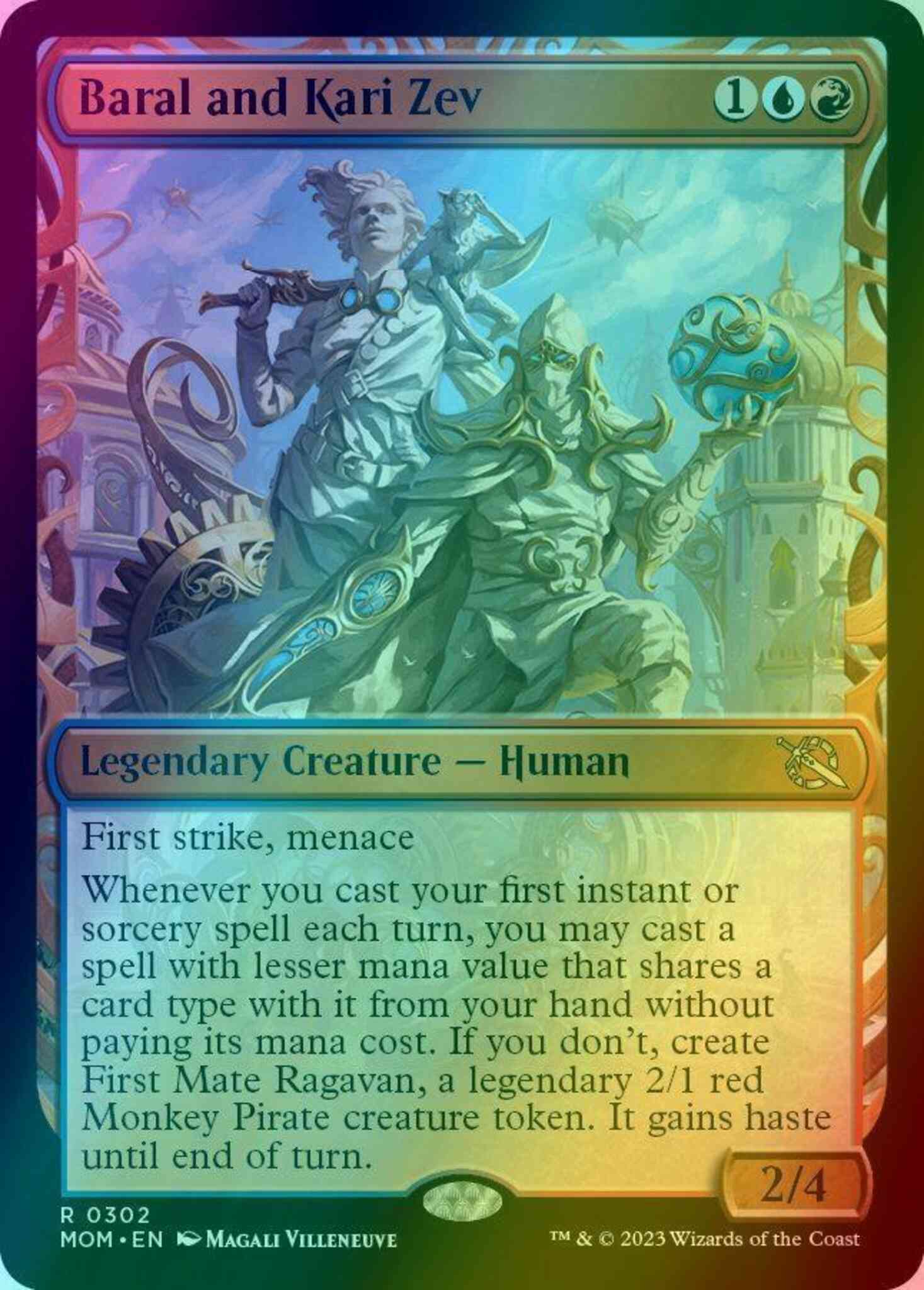 Baral and Kari Zev [302] [Planar Showcase] [March of the Machine] [Foil]
