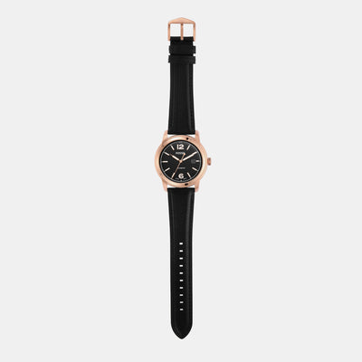 Heritage Men Automatic Black Dial Analog Leather Watch ME3222
