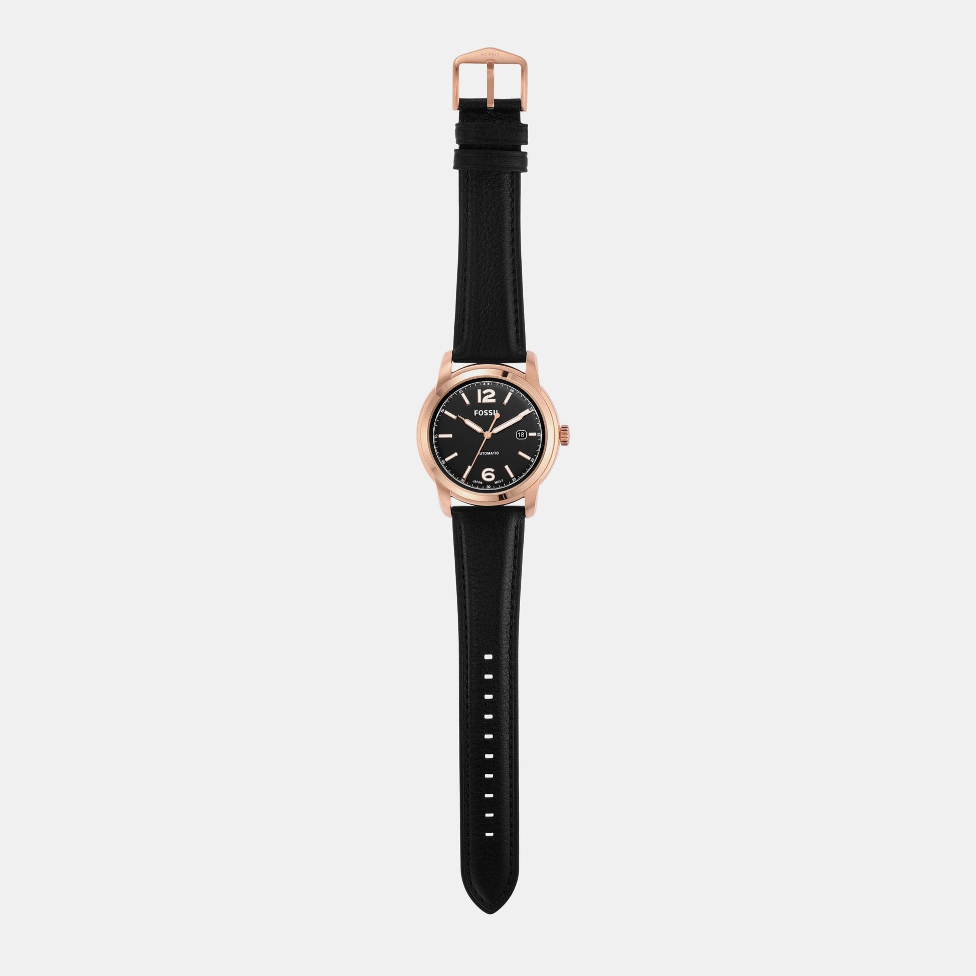 Heritage Men Automatic Black Dial Analog Leather Watch ME3222