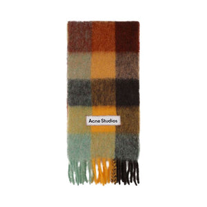 Acne Studios Multi Check Scarf Green/Grey/Black