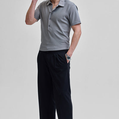 Light Grey Textured Polo T-Shirt