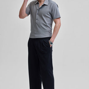 Light Grey Textured Polo T-Shirt