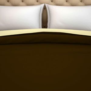 Solid Chocolate/Cream - Dark Brown 100% Cotton Shell Double Quilt / AC Comforter - Hygro By Spaces