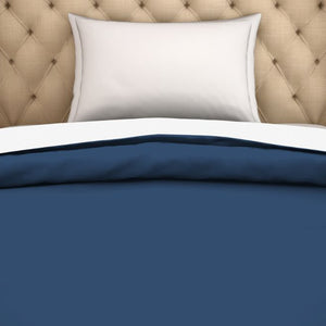 Solid Navy Blue/White 100% Cotton Shell Single Quilt / AC Comforter - Hygro By Spaces