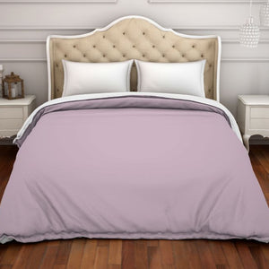 Solid Lilac - Light Violet 100% Cotton Double Duvet Cover - Hygro By Spaces