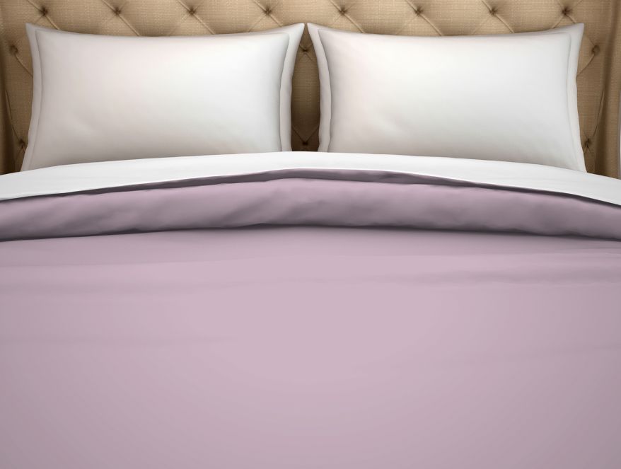 Solid Lilac - Light Violet 100% Cotton Double Duvet Cover - Hygro By Spaces