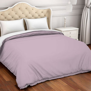 Solid Lilac - Light Violet 100% Cotton Double Duvet Cover - Hygro By Spaces