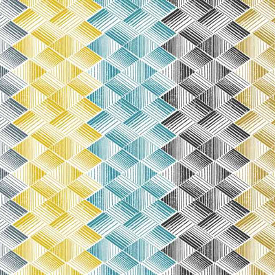 Geometric Teal - Blue 100% Cotton Double Bedsheet - Atrium By Spaces