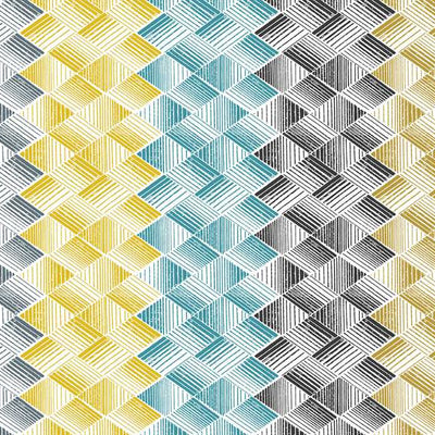 Geometric Teal - Blue 100% Cotton Single Bedsheet - Atrium By Spaces