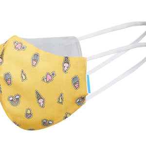 Welspun 2Ply Reusable Face Mask 100% Cotton Face Mask-Yellow/Grey/Tea