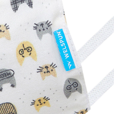 Welspun 2Ply Reusable Face Mask 100% Cotton Face Mask-Yellow/Grey/Tea