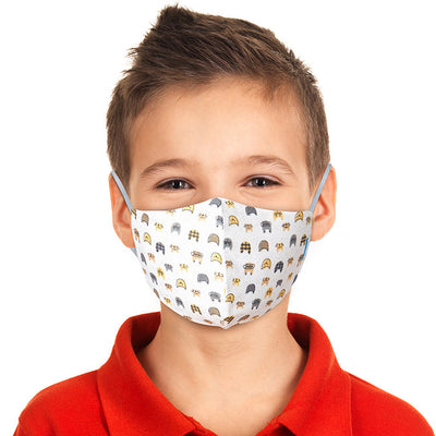 Welspun 2Ply Reusable Face Mask 100% Cotton Face Mask-Yellow/Grey/Tea