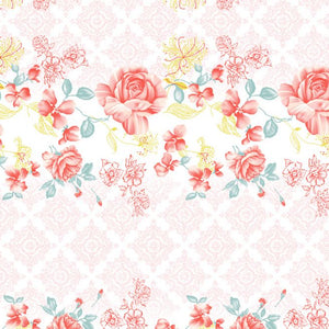 Floral Rose Quartz - Light Pink 100% Cotton Queen Fitted Sheet - Atrium By Spaces