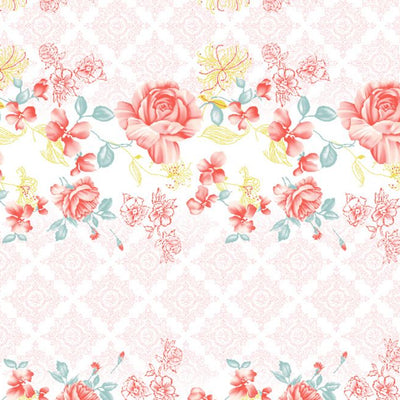 Floral Rose Quartz - Light Pink 100% Cotton Queen Fitted Sheet - Atrium By Spaces