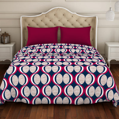 Abstract Pink Polyester Double Quilt / AC Comforter - Value Quilt / AC Comforter By Welspun