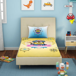 Universal Masala Minions Yellow 100% Cotton Single Bedsheet - By Spaces