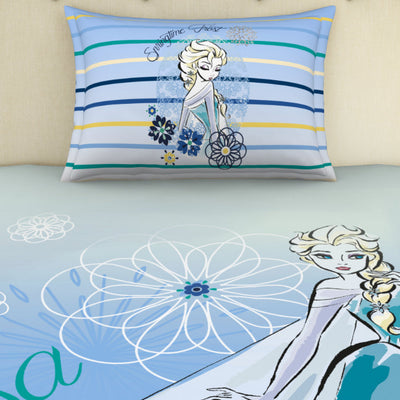 Disney Frozen Light Blue 100% Cotton Single Bedsheet - By Spaces