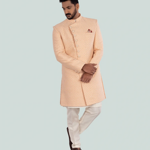 Peach Indo Western Set-Peach-42