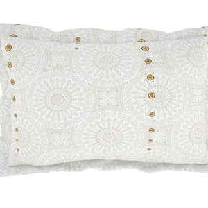 Ornate Palm - Light Green 100% Cotton Single Bedsheet - Atrium By Spaces
