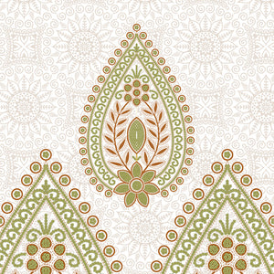 Ornate Palm - Light Green 100% Cotton Single Bedsheet - Atrium By Spaces