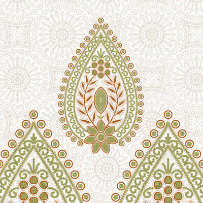 Ornate Palm - Light Green 100% Cotton Single Bedsheet - Atrium By Spaces